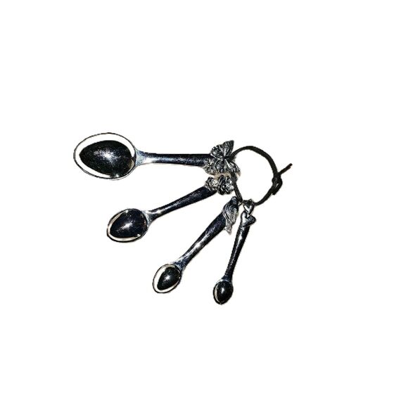 Decorative Handles Set Of 4 Measuring Spoons Metal - Picture 5 of 7